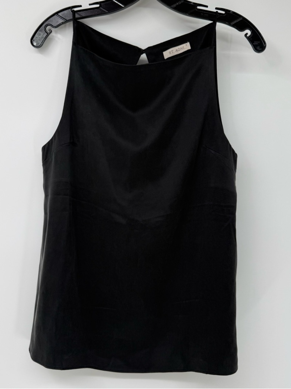 St. Agni Black High-Neck Silk Camisole